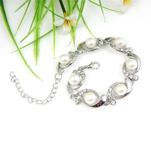 New Imitation Pearl Trendy Adjustable Silver Color Bracelet